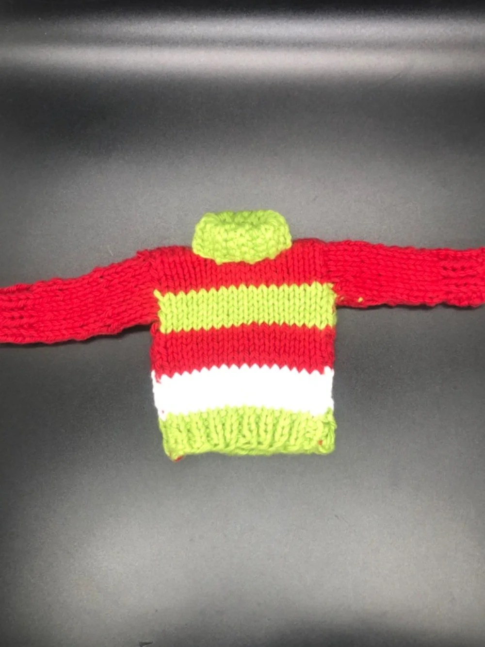 Hand Knit Mini Christmas Striped Sweater Ornament | Holiday Decor, Gift Topper